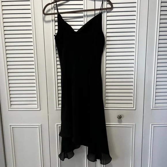 Jessica Black Asymmetrical Slip Dress - Picture 7 of 8